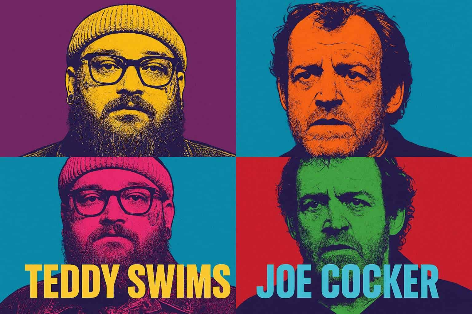 Teddy Swims And Joe Cocker If Drawn By Andy Warhol