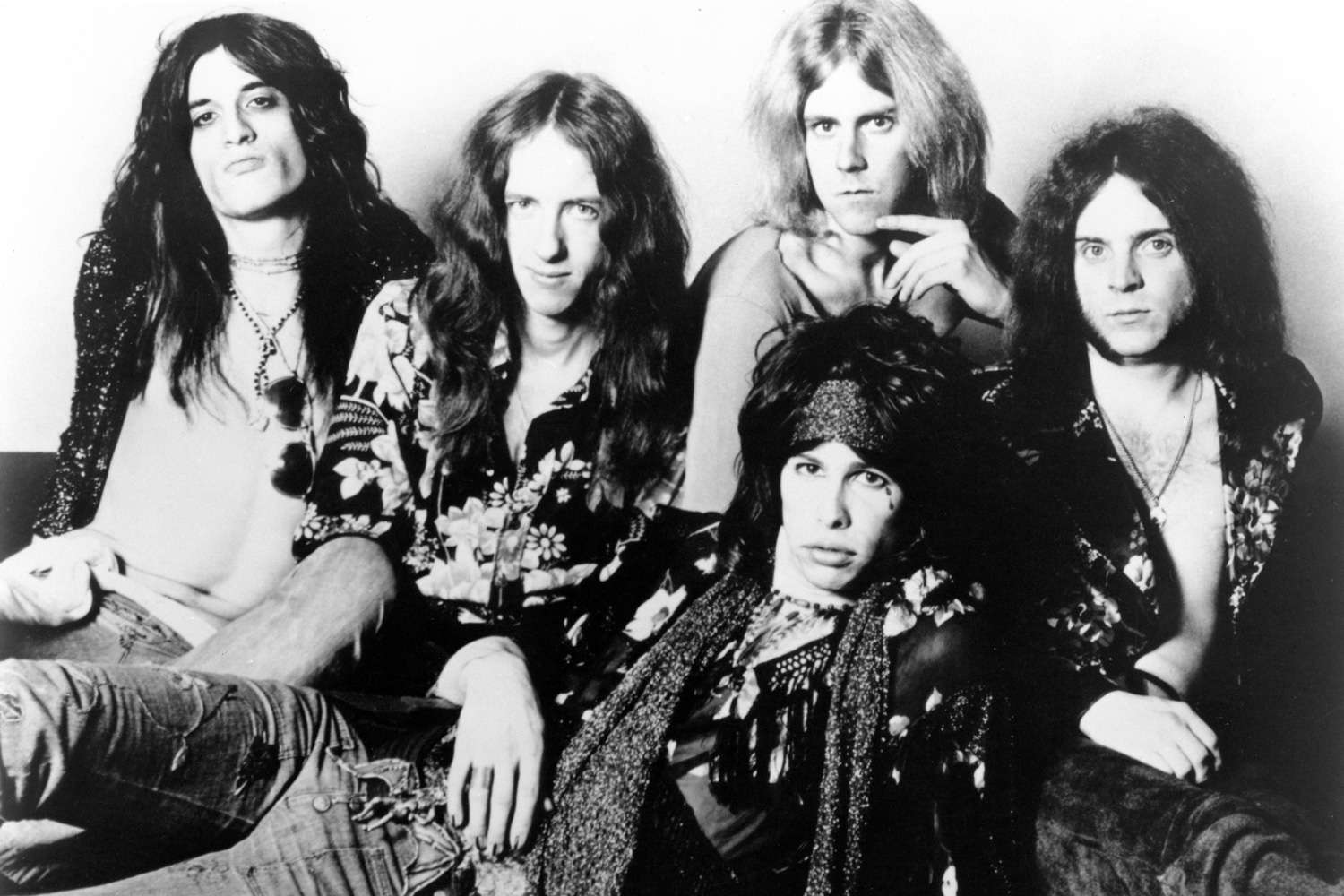 Aerosmith Band Photo From The 1970S Featuring Steven Tyler And Joe Perry